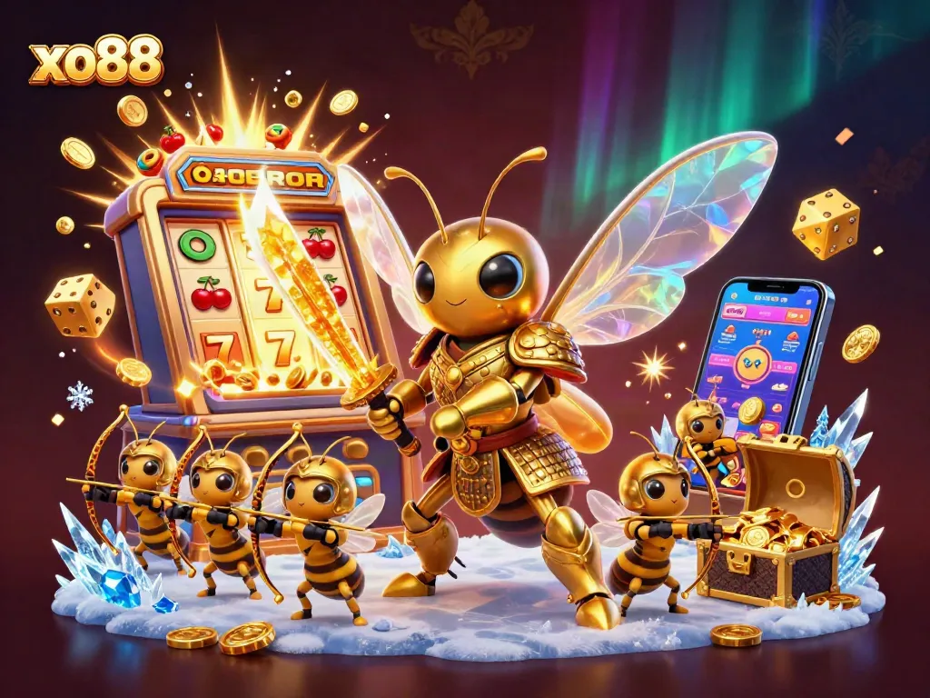 Experience thrilling casino action at xo88 with golden bee heroes amidst an explosion of jackpots and coins.