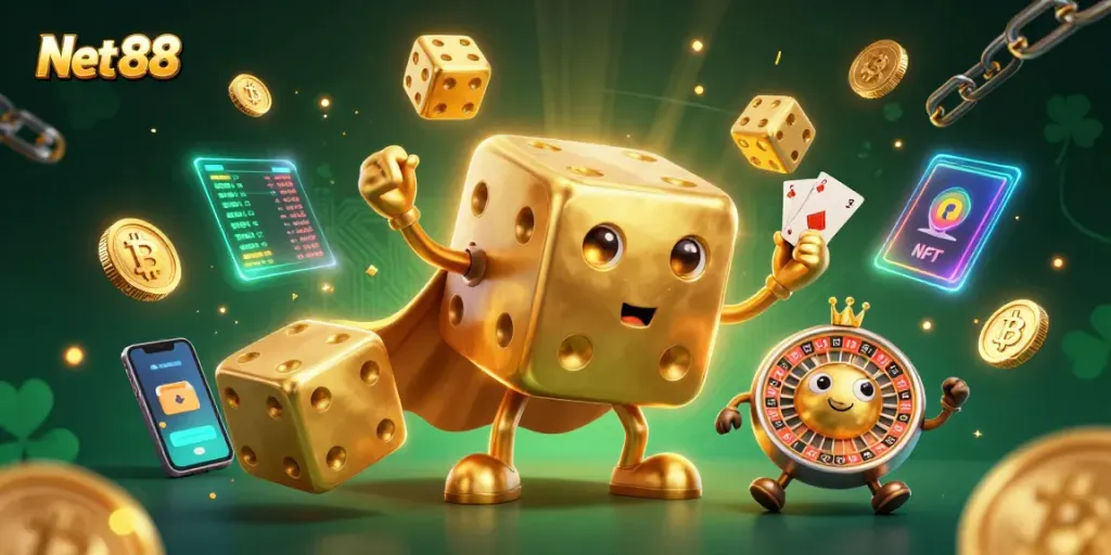 Engage with thrilling bets at Net 88 with unique casino characters and vibrant gaming elements.