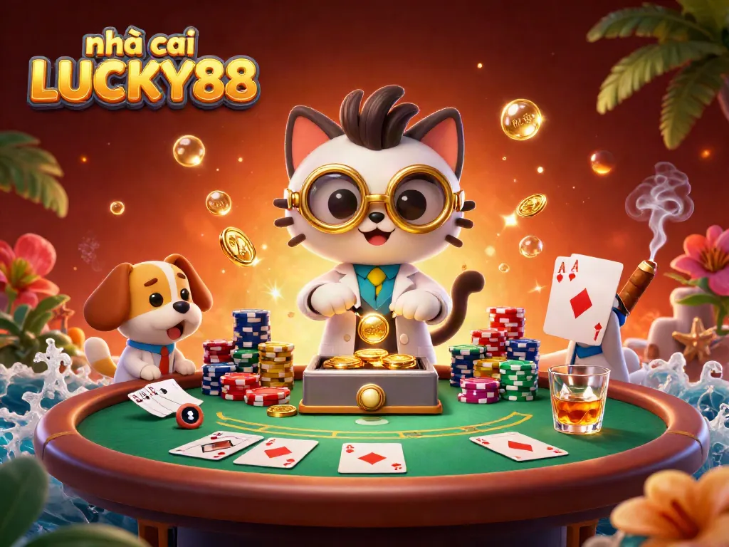 Experience betting action at nhà cái LUCKY88 with exciting poker elements and vibrant visuals.
