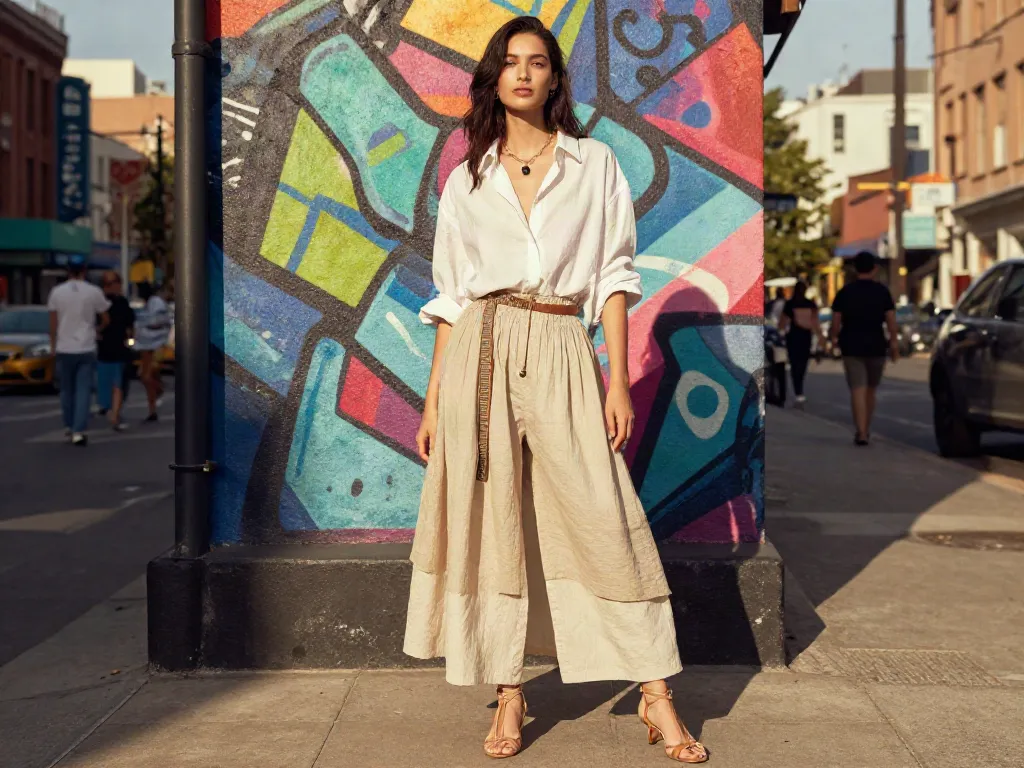 Chic model showcasing rokok88 styles made with premium fabrics in an urban setting.