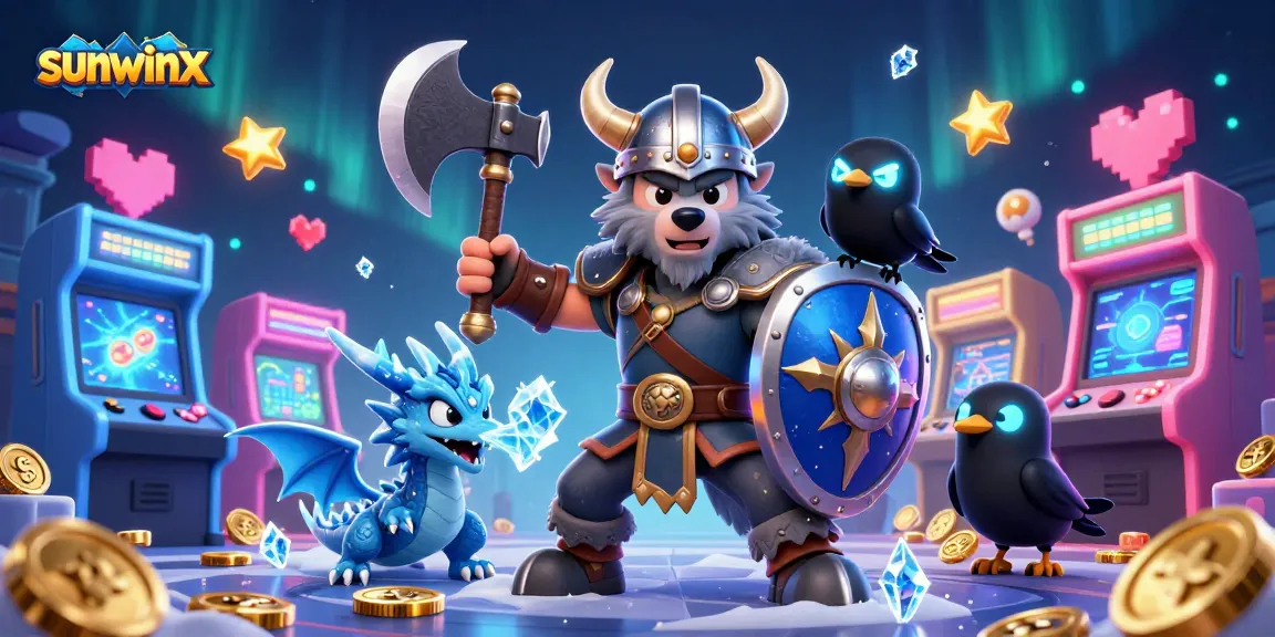 Engage in thrilling gaming adventures with sunwinx as the Viking warrior, dragon, and raven soar through a vibrant casino.