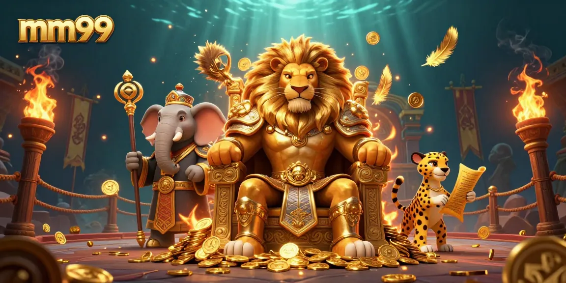 Experience the excitement of mm99 with our fierce lion king and thrilling casino elements.
